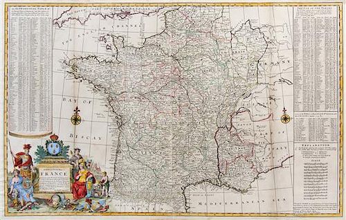 MOLL, Herman (1654?-1732). A New and Exact Map of France. London, [ca 1730].