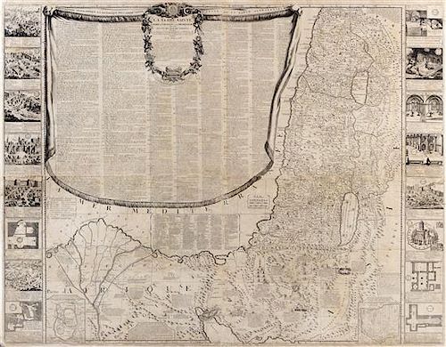 NOLIN, Jean Baptiste (ca 1657-1708). La Terre Sainte Autrefois terre de Canaan et de Promission Divisee Selon Ses Douze Tribus.