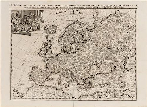 VAN DER AA, Pieter (1659-1733). L'Europe selon les nouvelles Observations de Messrs. de l'Academie des Sciences. Leiden, [1713].