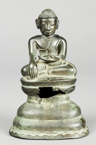 Bronze Statue of Seated Monk, Burma, 19th c