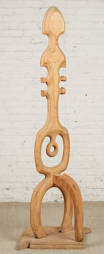 Earl Wilkie (American/Philadelphia, 1930-2009) Genesis Series Carved Wood Sculpture
