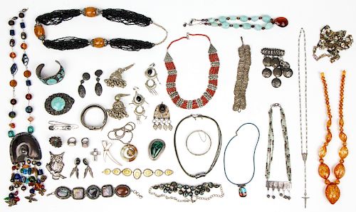 Fine Estate Silver and Costume Jewelry Group Lot