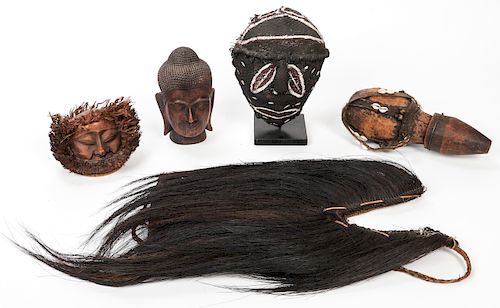 Collection of 5 Ethnographic Artifacts from Various Cultures