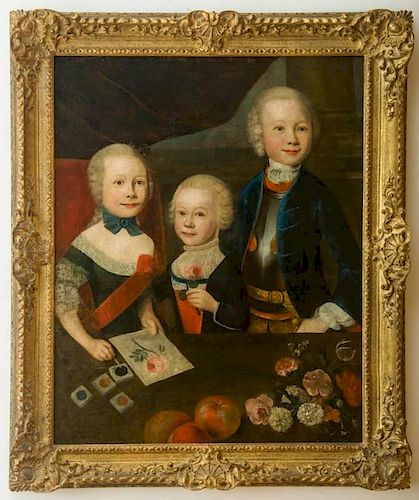 GERMAN OR AUSTRIAN SCHOOL: PORTRAIT OF THREE CHILDREN