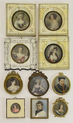 Collection of Ten (10) Miniature Portraits.