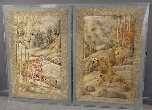 Chinese Embroideries of Tigers and Lions.