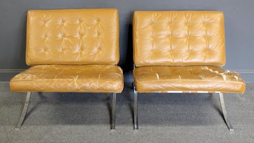 MIDCENTURY. Pair of Barcelona Style Chairs  Back