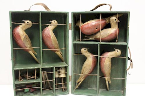 Jim Buttonwood Carved Passenger Pigeon Decoy Set