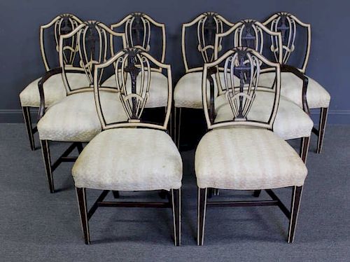 8 Adams Style Shield Back Chairs.
