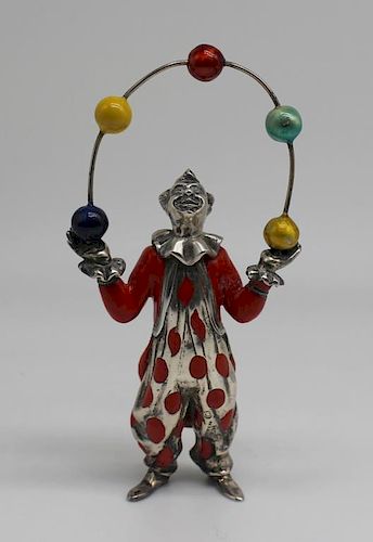 STERLING. Tiffany & Co. Sterling and Enamel Clown.