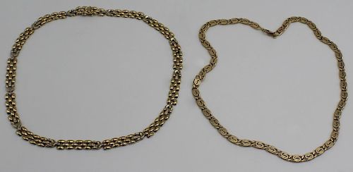 JEWELRY. Continental 14kt Gold Necklace Group.