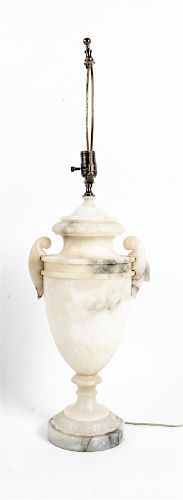 An Italian Marble Lamp Height of marble 19 1/2 inches.