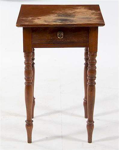 * An American Work Table Height 28 x width 18 1/4 x depth 18 inches.