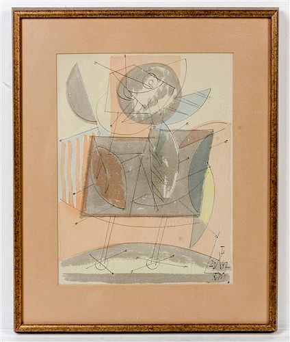 * Richard Mortensen, (Danish, 1910-1993), Composition with Figure, 1947