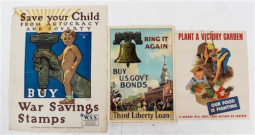 * A Group of Seven American WWI and WWII Posters Largest 40 x 28 inches.
