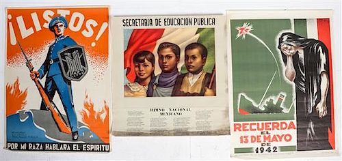 * A Group of Three Mexican Posters Largest 37 1/2 x 27 1/4 inches.