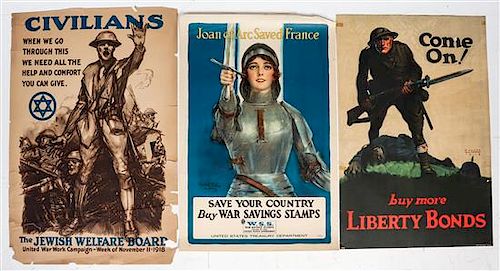 * A Group of American WWI and WWII Posters Largest 34 x 46 inches.