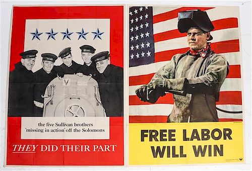 * A Group of Four American WWII Posters Largest 41 x 28 1/2 inches.