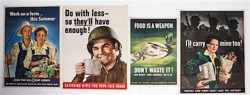 * A Group of Four American WWII Posters Largest 28 x 22 inches.
