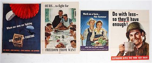 * A Group of Four American WWII Posters Largest 28 x 22 inches.