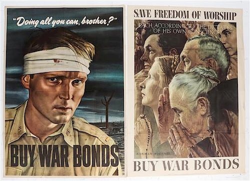 * A Group of Four American War Bonds Posters Largest 40 x 28 1/2 inches.