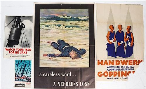 * A Group of Eight WWII Posters Largest 40 x 28 1/2 inches.