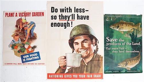 * A Group of Eight American WWII Posters Largest 39 7/8 x 28 1/4 inches.