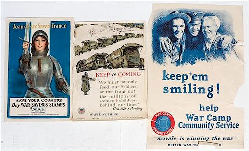 * A Group of Eight WWI and WWII Posters Largest 34 3/4 x 56 inches.