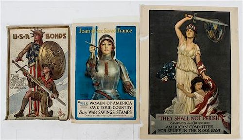* A Group of Seven American WWI Posters Largest 42 1/4 x 27 7/8 inches.