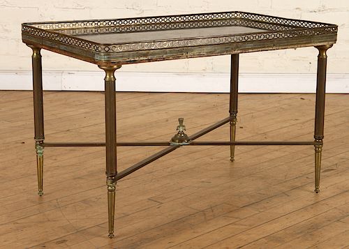 FRENCH BRONZE MARBLE COFFEE TABLE MANNER JANSEN