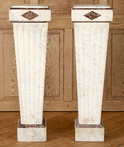 PAIR FRENCH REGENCY STYLE MARBLE PEDESTALS C.1920