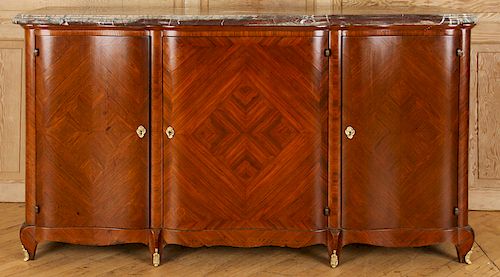 FRENCH LOUIS XV STYLE MARBLE TOP SIDEBOARD C.1940