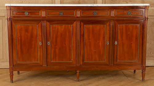 FRENCH LOUIS XVI STYLE MARBLE TOP BUFFET C.1950
