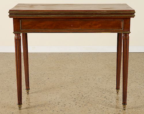 LATE 19TH C FRENCH MAHOGANY FLIP TOP GAMES TABLE
