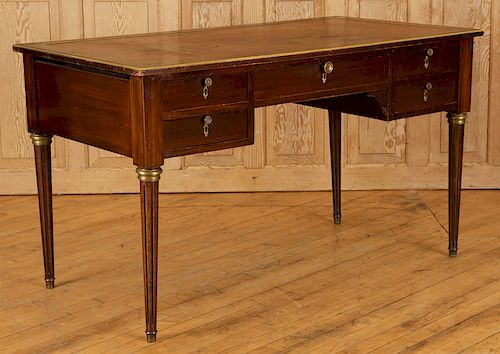 MAHOGANY LEATHER TOP LOUIS XVI STYLE WRITING DESK