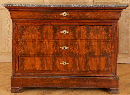 FRENCH LOUIS PHILIPPE CROTCH MAHOGANY CHEST