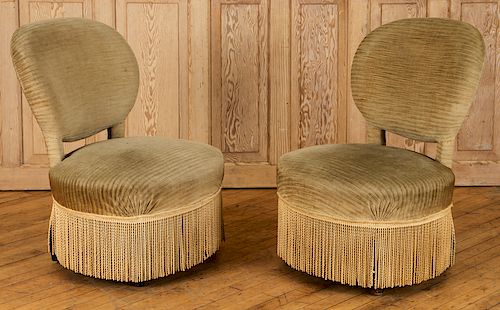 PAIR FRENCH NAPOLEON III STYLE SLIPPER CHAIRS