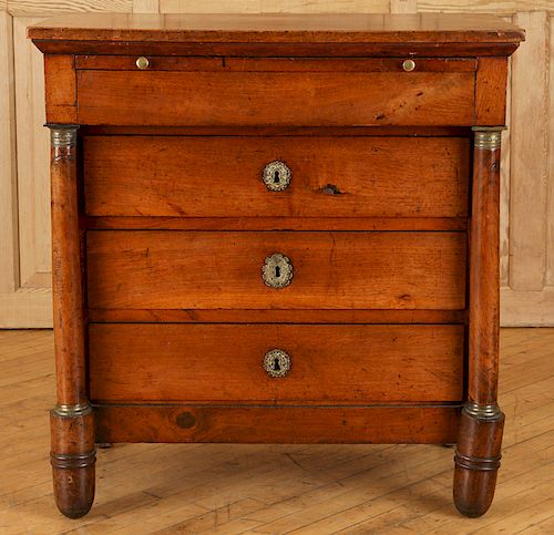 19TH CENT. PETITE FRENCH EMPIRE WALNUT COMMODE