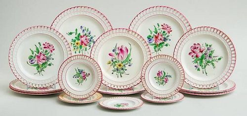 LUNEVILLE TRANSFER-PRINTED FAIENCE PART DINNER SERVICE