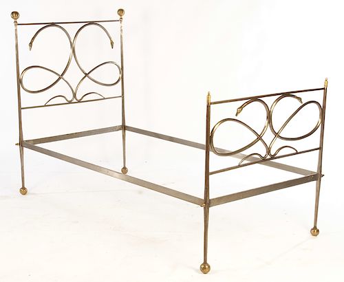 PAIR OF ITALIAN BRONZE AND IRON TWIN BEDS C.1940