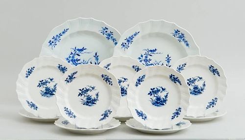 ASSEMBLED CONTINENTAL BLUE AND WHITE PORCELAIN PART DINNER SERVICE