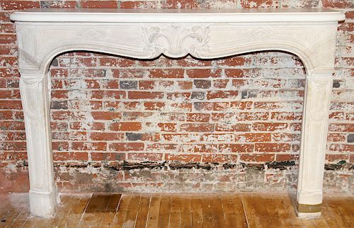 LOUIS XV STYLE CAST STONE FIREPLACE MANTLE
