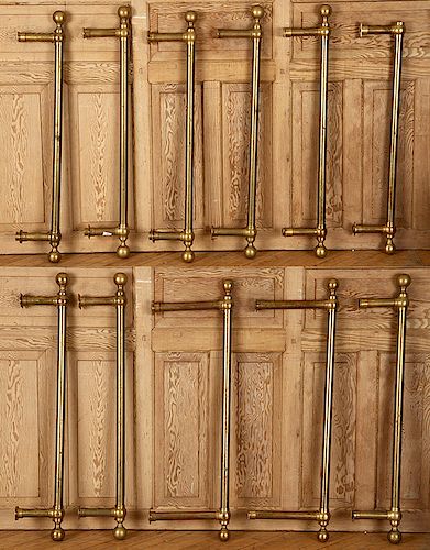 SET 10 BRASS TOWEL BARS OR CURTAIN RODS