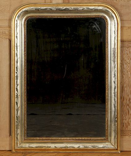 19TH C. FRENCH LOUIS PHILIPPE SILVER GILT MIRROR