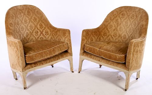 PAIR 19TH CENTURY FRENCH LOUIS XVI BERGERE CHAIRS