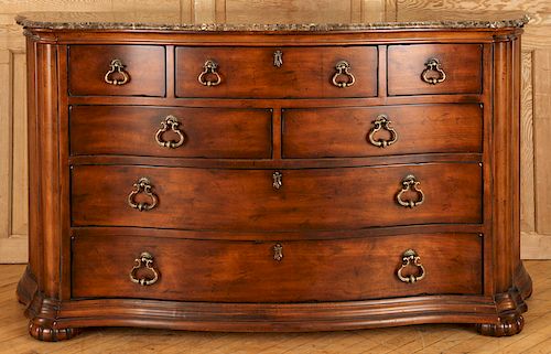 MARBLE TOP DRESSER WITH BRASS HARDWARE BY CENTURY