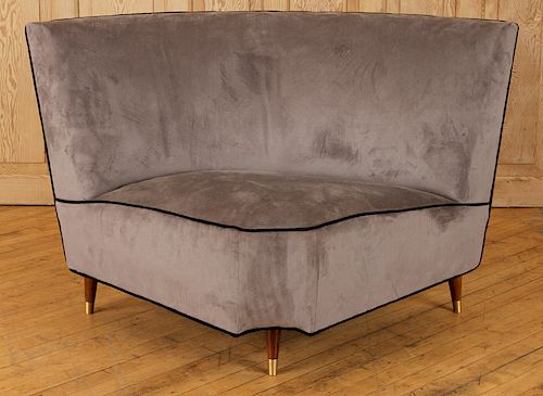 MID CENTURY MODERN CURVED UPHOLSTERED SOFA
