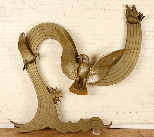 WOOD METAL WALL HUNG SCULPTURE BY CHARLES MADDEN