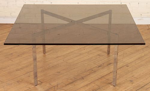 POLISHED CHROME COFFEE TABLE ATTR. TO KNOLL C1960