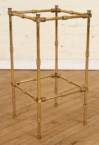 BRASS AND GLASS FAUX BAMBOO SIDE TABLE C.1960